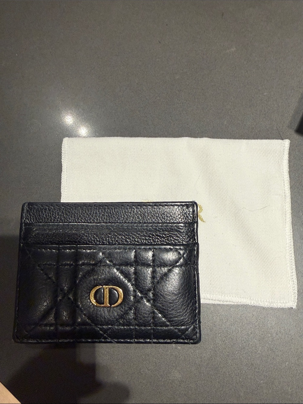 Dior Leather Card Holder - Black